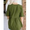 imageCicy Bell Women Summer Babydoll Tops Oversized Short Sleeve Peplum Tunic T Shirt Casual Loose Fit BlouseArmy Green