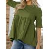 imageCicy Bell Women Summer Babydoll Tops Oversized Short Sleeve Peplum Tunic T Shirt Casual Loose Fit BlouseArmy Green