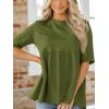 imageCicy Bell Women Summer Babydoll Tops Oversized Short Sleeve Peplum Tunic T Shirt Casual Loose Fit BlouseArmy Green