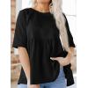 imageCicy Bell Women Summer Babydoll Tops Oversized Short Sleeve Peplum Tunic T Shirt Casual Loose Fit BlouseBlack