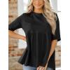 imageCicy Bell Women Summer Babydoll Tops Oversized Short Sleeve Peplum Tunic T Shirt Casual Loose Fit BlouseBlack