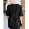 imageCicy Bell Women Summer Babydoll Tops Oversized Short Sleeve Peplum Tunic T Shirt Casual Loose Fit BlouseBlack