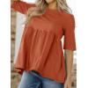 imageCicy Bell Women Summer Babydoll Tops Oversized Short Sleeve Peplum Tunic T Shirt Casual Loose Fit BlouseBrick Red
