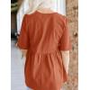imageCicy Bell Women Summer Babydoll Tops Oversized Short Sleeve Peplum Tunic T Shirt Casual Loose Fit BlouseBrick Red