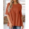 imageCicy Bell Women Summer Babydoll Tops Oversized Short Sleeve Peplum Tunic T Shirt Casual Loose Fit BlouseBrick Red