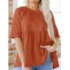 imageCicy Bell Women Summer Babydoll Tops Oversized Short Sleeve Peplum Tunic T Shirt Casual Loose Fit BlouseBrick Red