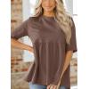 imageCicy Bell Women Summer Babydoll Tops Oversized Short Sleeve Peplum Tunic T Shirt Casual Loose Fit BlouseBrown