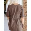 imageCicy Bell Women Summer Babydoll Tops Oversized Short Sleeve Peplum Tunic T Shirt Casual Loose Fit BlouseBrown