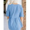 imageCicy Bell Women Summer Babydoll Tops Oversized Short Sleeve Peplum Tunic T Shirt Casual Loose Fit BlouseLight Blue