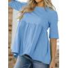 imageCicy Bell Women Summer Babydoll Tops Oversized Short Sleeve Peplum Tunic T Shirt Casual Loose Fit BlouseLight Blue