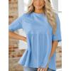 imageCicy Bell Women Summer Babydoll Tops Oversized Short Sleeve Peplum Tunic T Shirt Casual Loose Fit BlouseLight Blue
