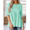 imageCicy Bell Women Summer Babydoll Tops Oversized Short Sleeve Peplum Tunic T Shirt Casual Loose Fit BlouseLight Green