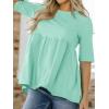 imageCicy Bell Women Summer Babydoll Tops Oversized Short Sleeve Peplum Tunic T Shirt Casual Loose Fit BlouseLight Green