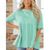imageCicy Bell Women Summer Babydoll Tops Oversized Short Sleeve Peplum Tunic T Shirt Casual Loose Fit BlouseLight Green