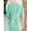 imageCicy Bell Women Summer Babydoll Tops Oversized Short Sleeve Peplum Tunic T Shirt Casual Loose Fit BlouseLight Green