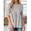 imageCicy Bell Women Summer Babydoll Tops Oversized Short Sleeve Peplum Tunic T Shirt Casual Loose Fit BlouseLight Grey