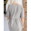 imageCicy Bell Women Summer Babydoll Tops Oversized Short Sleeve Peplum Tunic T Shirt Casual Loose Fit BlouseLight Grey