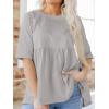 imageCicy Bell Women Summer Babydoll Tops Oversized Short Sleeve Peplum Tunic T Shirt Casual Loose Fit BlouseLight Grey
