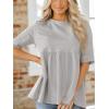 imageCicy Bell Women Summer Babydoll Tops Oversized Short Sleeve Peplum Tunic T Shirt Casual Loose Fit BlouseLight Grey