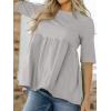 imageCicy Bell Women Summer Babydoll Tops Oversized Short Sleeve Peplum Tunic T Shirt Casual Loose Fit BlouseLight Grey