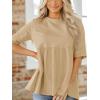 imageCicy Bell Women Summer Babydoll Tops Oversized Short Sleeve Peplum Tunic T Shirt Casual Loose Fit BlouseLight Khaki