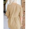 imageCicy Bell Women Summer Babydoll Tops Oversized Short Sleeve Peplum Tunic T Shirt Casual Loose Fit BlouseLight Khaki