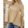 imageCicy Bell Women Summer Babydoll Tops Oversized Short Sleeve Peplum Tunic T Shirt Casual Loose Fit BlouseLight Khaki