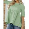 imageCicy Bell Women Summer Babydoll Tops Oversized Short Sleeve Peplum Tunic T Shirt Casual Loose Fit BlouseOlive Green