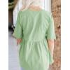 imageCicy Bell Women Summer Babydoll Tops Oversized Short Sleeve Peplum Tunic T Shirt Casual Loose Fit BlouseOlive Green
