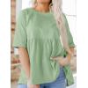 imageCicy Bell Women Summer Babydoll Tops Oversized Short Sleeve Peplum Tunic T Shirt Casual Loose Fit BlouseOlive Green