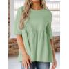 imageCicy Bell Women Summer Babydoll Tops Oversized Short Sleeve Peplum Tunic T Shirt Casual Loose Fit BlouseOlive Green
