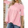imageCicy Bell Women Summer Babydoll Tops Oversized Short Sleeve Peplum Tunic T Shirt Casual Loose Fit BlousePink