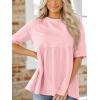 imageCicy Bell Women Summer Babydoll Tops Oversized Short Sleeve Peplum Tunic T Shirt Casual Loose Fit BlousePink