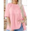 imageCicy Bell Women Summer Babydoll Tops Oversized Short Sleeve Peplum Tunic T Shirt Casual Loose Fit BlousePink