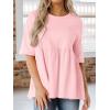 imageCicy Bell Women Summer Babydoll Tops Oversized Short Sleeve Peplum Tunic T Shirt Casual Loose Fit BlousePink