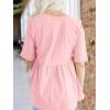 imageCicy Bell Women Summer Babydoll Tops Oversized Short Sleeve Peplum Tunic T Shirt Casual Loose Fit BlousePink