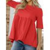 imageCicy Bell Women Summer Babydoll Tops Oversized Short Sleeve Peplum Tunic T Shirt Casual Loose Fit BlouseRed