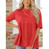imageCicy Bell Women Summer Babydoll Tops Oversized Short Sleeve Peplum Tunic T Shirt Casual Loose Fit BlouseRed