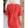 imageCicy Bell Women Summer Babydoll Tops Oversized Short Sleeve Peplum Tunic T Shirt Casual Loose Fit BlouseRed