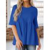 imageCicy Bell Women Summer Babydoll Tops Oversized Short Sleeve Peplum Tunic T Shirt Casual Loose Fit BlouseRoyal Blue