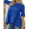 imageCicy Bell Women Summer Babydoll Tops Oversized Short Sleeve Peplum Tunic T Shirt Casual Loose Fit BlouseRoyal Blue