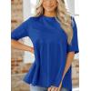 imageCicy Bell Women Summer Babydoll Tops Oversized Short Sleeve Peplum Tunic T Shirt Casual Loose Fit BlouseRoyal Blue