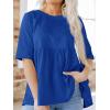imageCicy Bell Women Summer Babydoll Tops Oversized Short Sleeve Peplum Tunic T Shirt Casual Loose Fit BlouseRoyal Blue