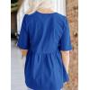imageCicy Bell Women Summer Babydoll Tops Oversized Short Sleeve Peplum Tunic T Shirt Casual Loose Fit BlouseRoyal Blue