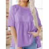 imageCicy Bell Women Summer Babydoll Tops Oversized Short Sleeve Peplum Tunic T Shirt Casual Loose Fit BlouseViolet