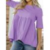 imageCicy Bell Women Summer Babydoll Tops Oversized Short Sleeve Peplum Tunic T Shirt Casual Loose Fit BlouseViolet