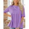 imageCicy Bell Women Summer Babydoll Tops Oversized Short Sleeve Peplum Tunic T Shirt Casual Loose Fit BlouseViolet