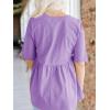 imageCicy Bell Women Summer Babydoll Tops Oversized Short Sleeve Peplum Tunic T Shirt Casual Loose Fit BlouseViolet