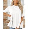 imageCicy Bell Women Summer Babydoll Tops Oversized Short Sleeve Peplum Tunic T Shirt Casual Loose Fit BlouseWhite