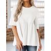 imageCicy Bell Women Summer Babydoll Tops Oversized Short Sleeve Peplum Tunic T Shirt Casual Loose Fit BlouseWhite